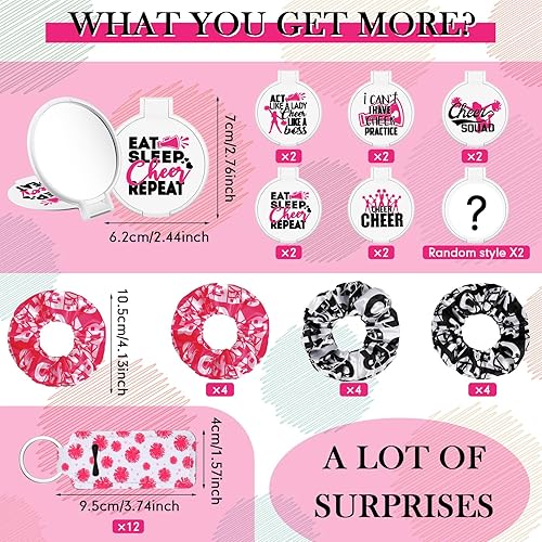 Miniatura 3 de Kit de regalo de animación de 48 piezas para niñas 12 bolsas de maquillaje de lona, 12 scrunchies, 12 espejos de maquillaje, 12 lápices