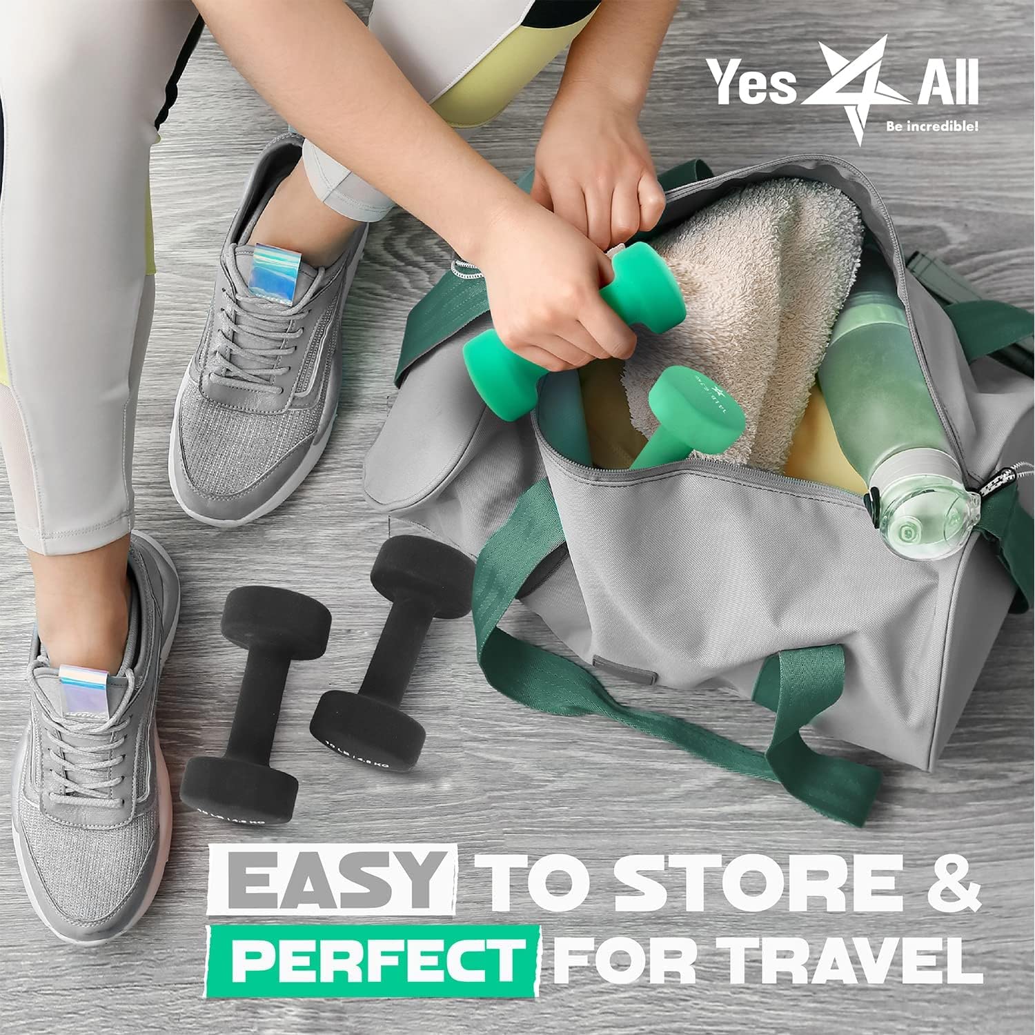 Yes4All altıgen dambıllar, neopren kısa dambıllar, kadınlar, jimnastik, yoga, pilates için ağırlıklar, ev, jimnastik, fitness için küçük dambıllar, 2'li set