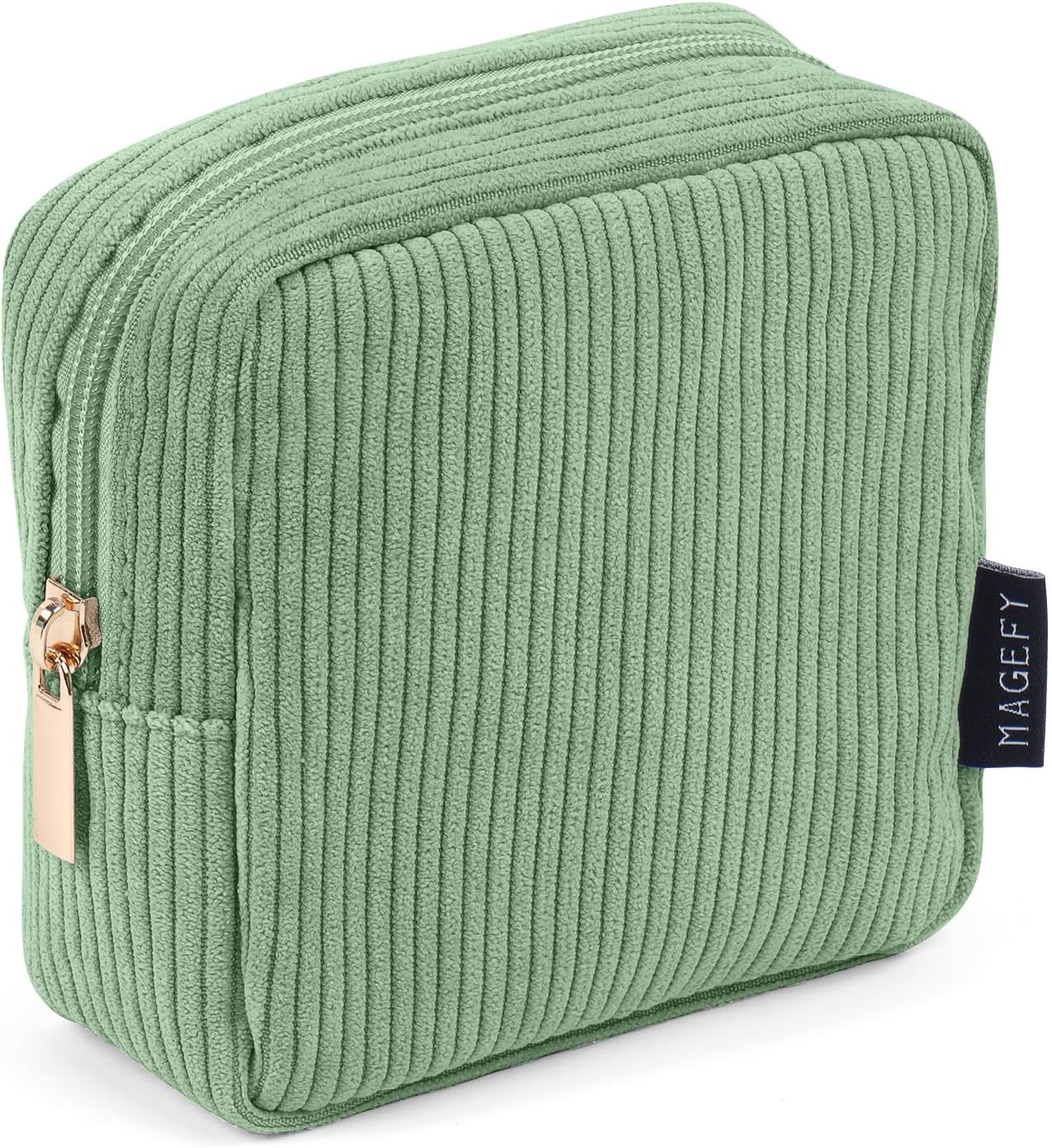 MAGEFY Small Makeup Bag Mini Cosmetics Bag Makeup Bag for Purse Corduroy Cute Cosmetic Pouch for Women with Slip-in Pockets (Green) MAGEFY Small Makeup Bag Mini Cosmetics Bag Makeup Bag for Purse Corduroy Cute Cosmetic Pouch for Women with Slip-in Pockets (Green)