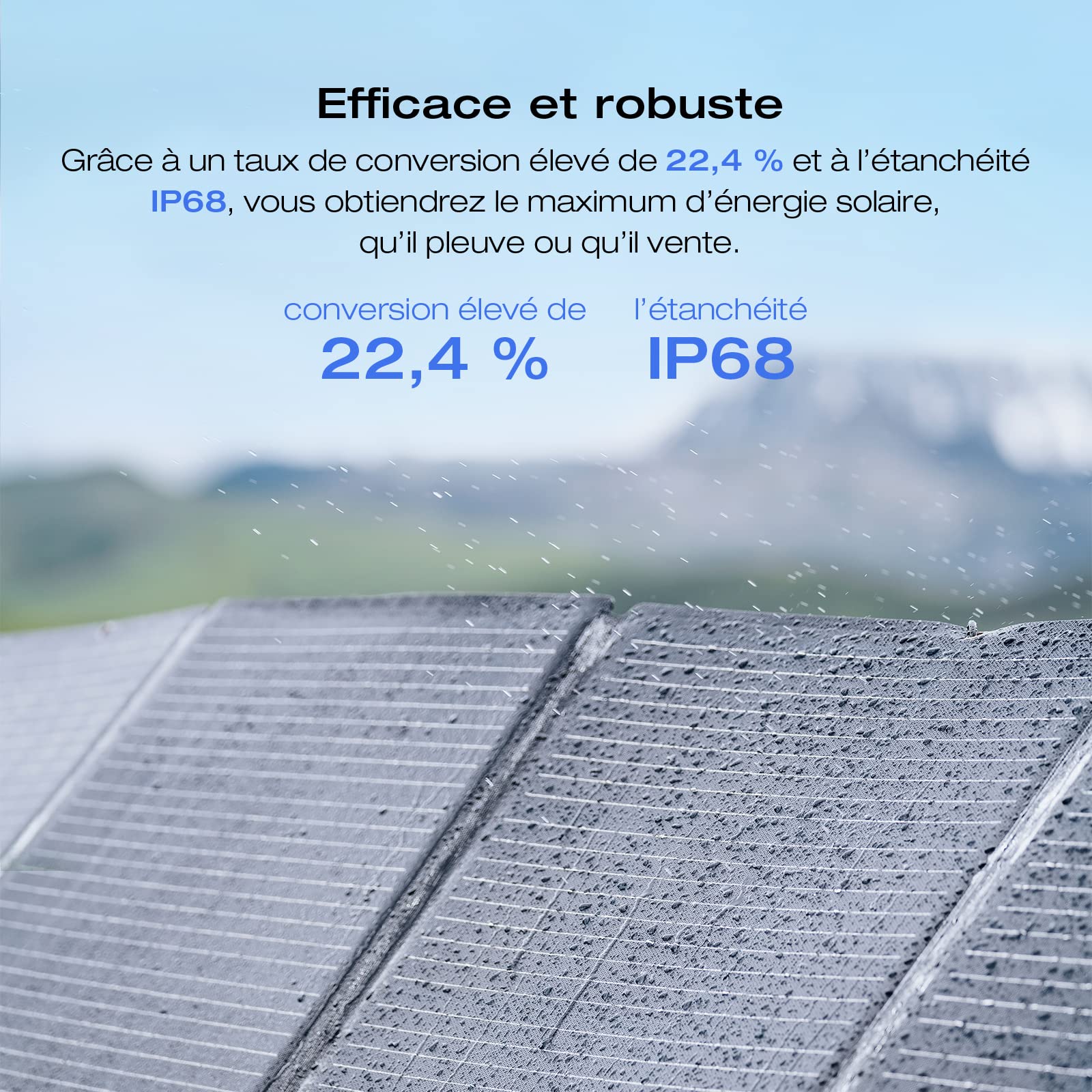 Générateur solaire EcoFlow DELTA 2 Max 2048 Wh avec Portable panneau solaire 400W Batterie LFP de secours, Sortie CA 3 100 W Charge rapide 0%-80% en 53 minutes pour extérieur, camping, VR, balcon