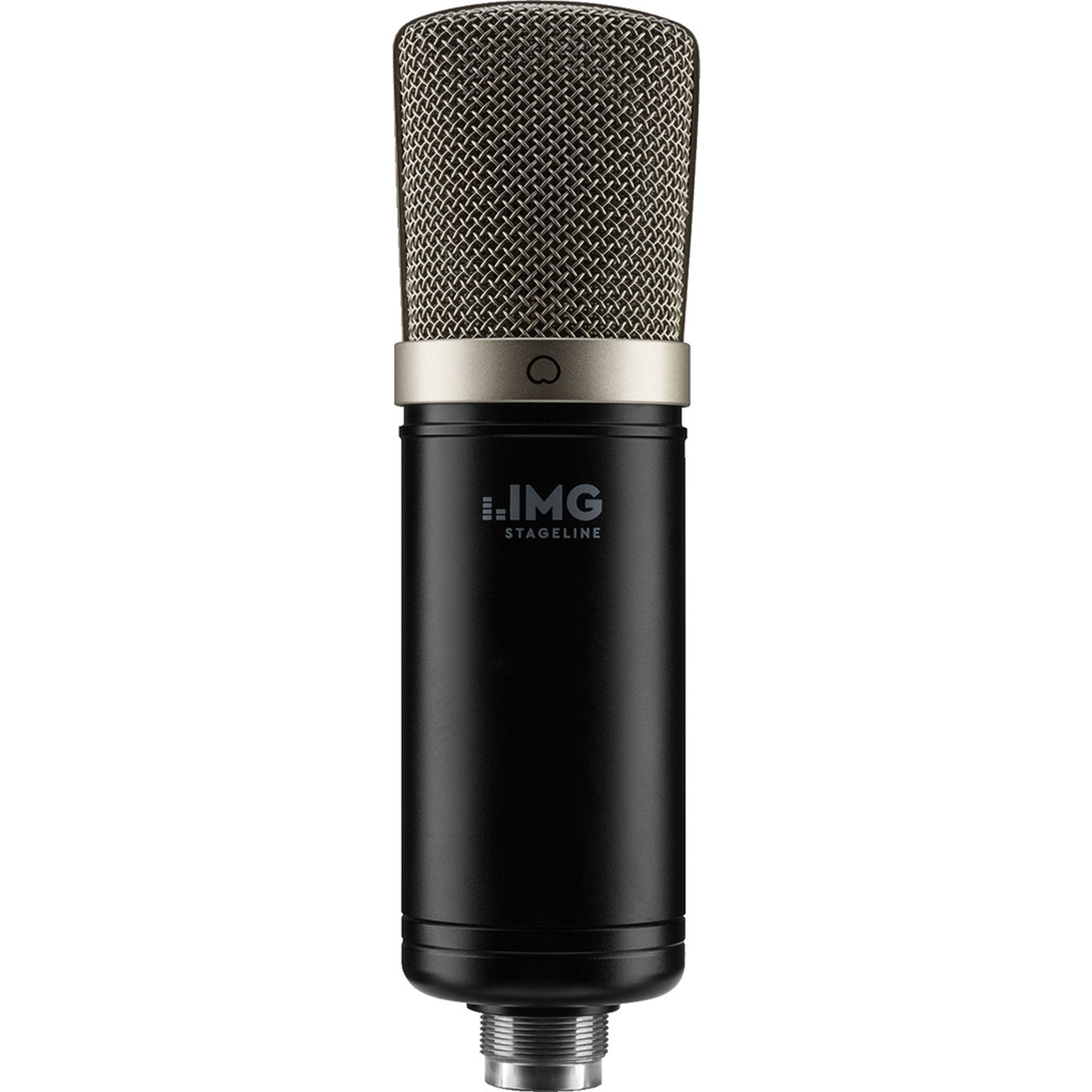 IMG Stageline ECMS-50USB Kondensator-Mikrofon mit Großmembran, USB-Mikrofon für anspruchsvolles Home-Recording in Schwarz – Plug and Play