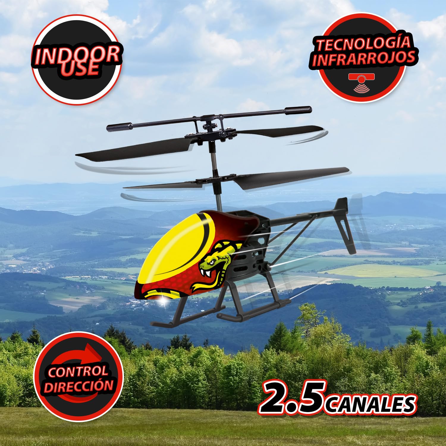Xtrem Raiders - RC Helicopter King Cobra | Remote Control Helicopter 2,5 Channel | Indoor RC | Boys Toys Age 8 | Gifts For Children 8 Years Old - Image 3