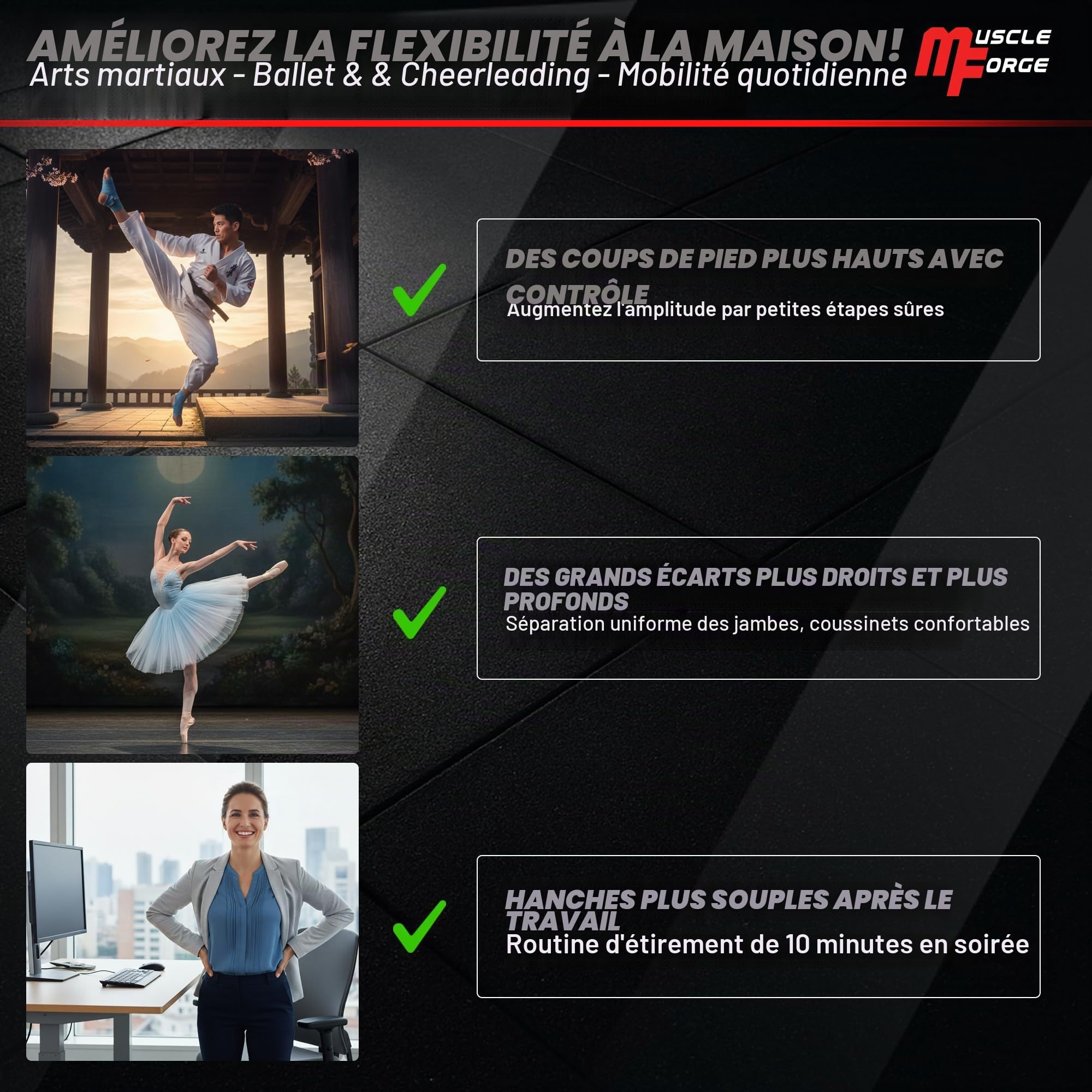 Machine Grand Écart – Écarteur de Jambes Professionnel avec Siège Confortable et Supports Rembourrés – Assouplisseur de Jambes Jusqu’à 180° pour Arts Martiaux, Danse, Ballet et Fitness