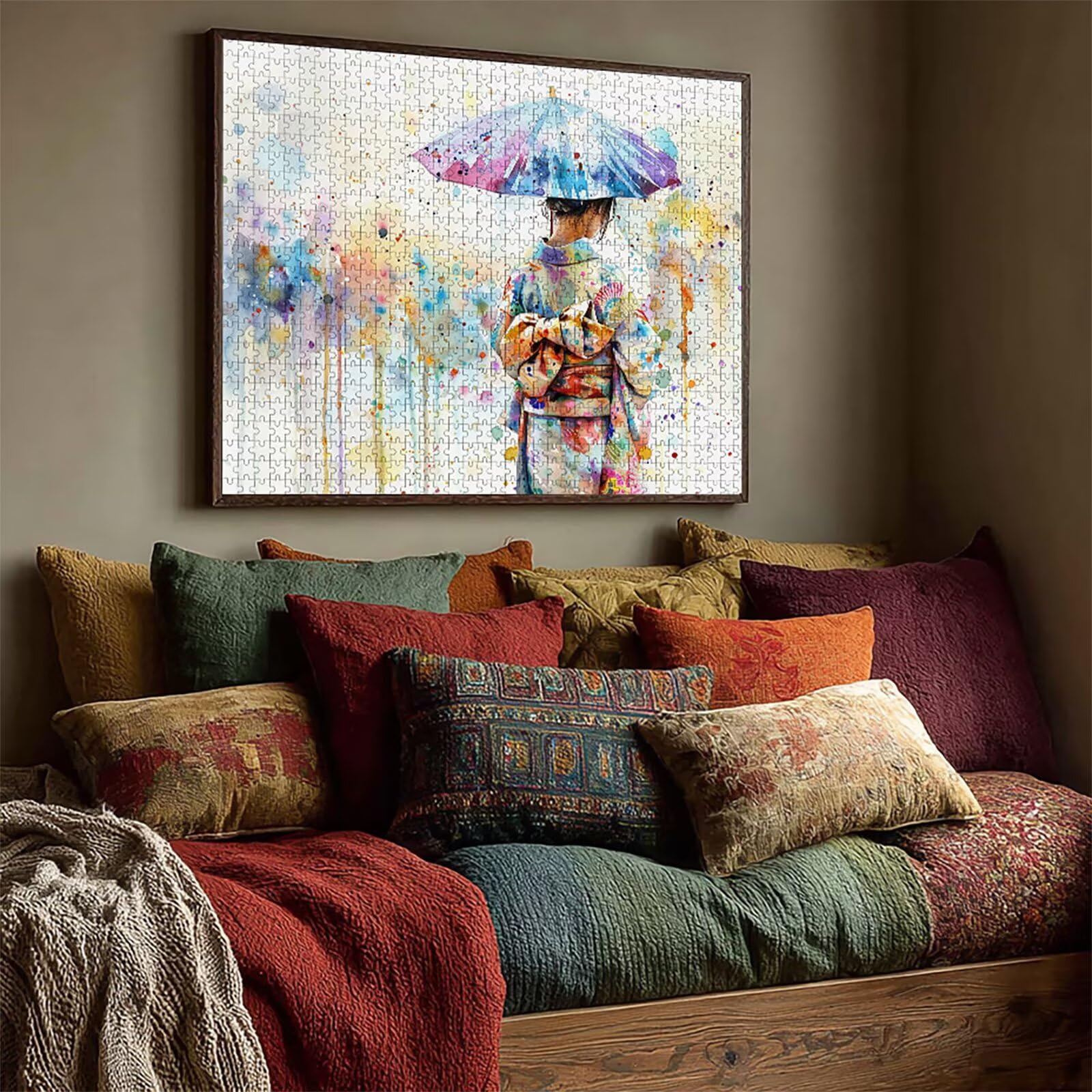 Kolorowe puzzle dla dorosłych, 3000 elementów, "zrób to sam", 122 x 81 cm, drewniane puzzle dla całej rodziny, duże dekoracyjne puzzle i prezenty, inteligentne puzzle, prezent dla dziewcząt (kobiety