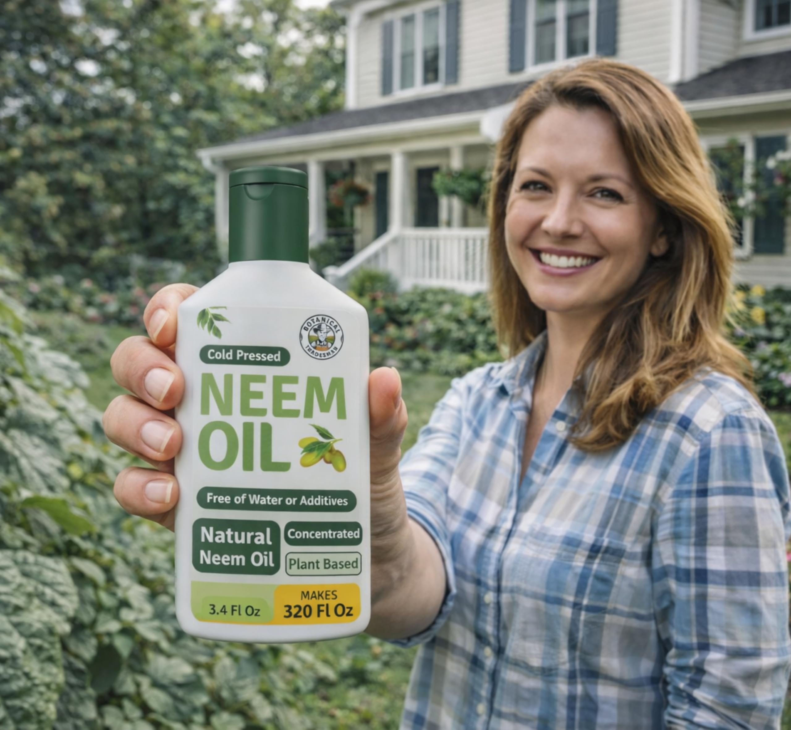 Aceite de neem en aerosol para plantas (carga 20 veces), aceite de neem prensado en frío, puro para interior y exterior