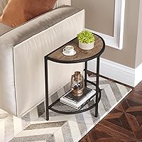 Vista 1 de SAYGOER Small Side Table 19.7'' Half Moon Side Tables for Living Room 18.7"*10.4" Unique Bed Night Stand for Home Balcony 2 Tier Couch Tables with