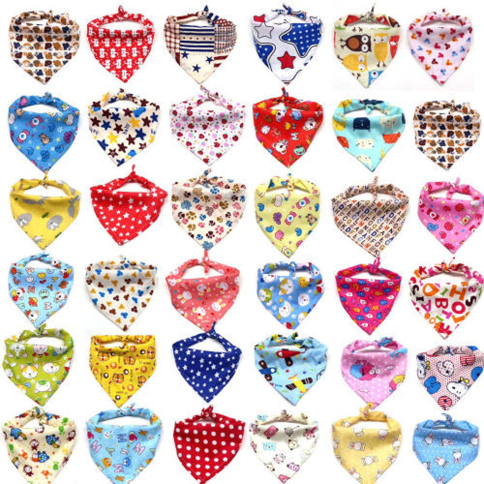 Bandanas pour chiens de compagnie, bandanas pour chiens, nouveaux motifs mixtes, bavoirs mignons, écharpes, bandana réglable en coton, accessoires pour animaux domestiques, 100 pièces, taille M