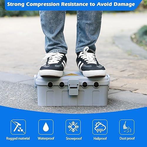 Miniatura 7 de Hrensaw Caja eléctrica grande para exteriores (12.5 x 8.5 x 5 pulgadas), cubiertas de salida impermeables IP54 para exteriores, cubiertas de cable