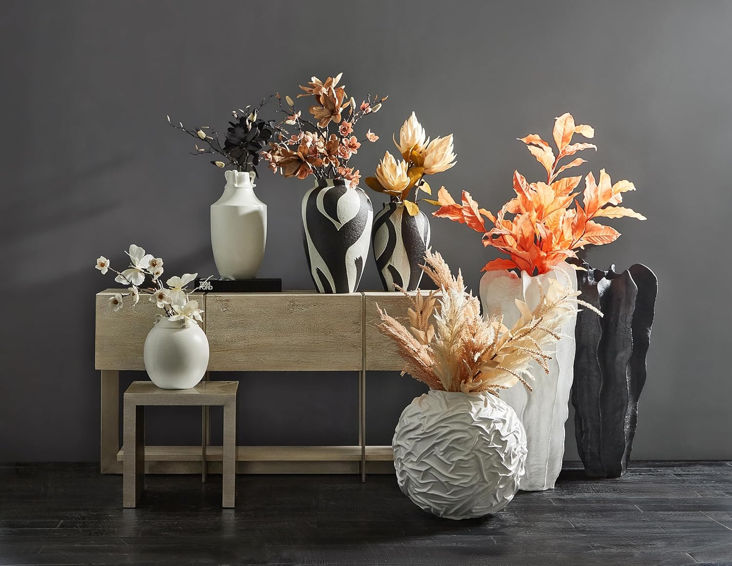 Z Gallerie Eucalyptus Spray - Set of 3 Decorative Artificial Foliage (Black)