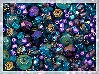 Vista 24 de Mezcla de 280 cuentas de cristal checo facetadas redondas de 0.9 oz (25 g) de 0.157 in, tonos dorados