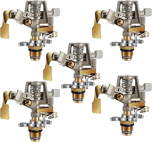 Cabezal de aspersor de impacto, aspersor pulsante de latón, césped ajustable de 360 grados, cabezal de aspersor resistente con boquillas para riego