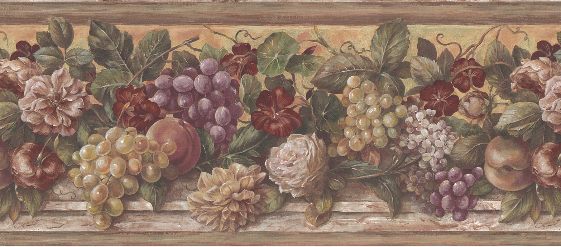 Frise murale fleurs et fruits pour embellir votre cuisine et salle de bain