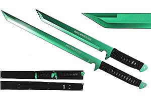 2 PC 27" Ninja Machete Sword Zombie Killing Tactical Survival Katana