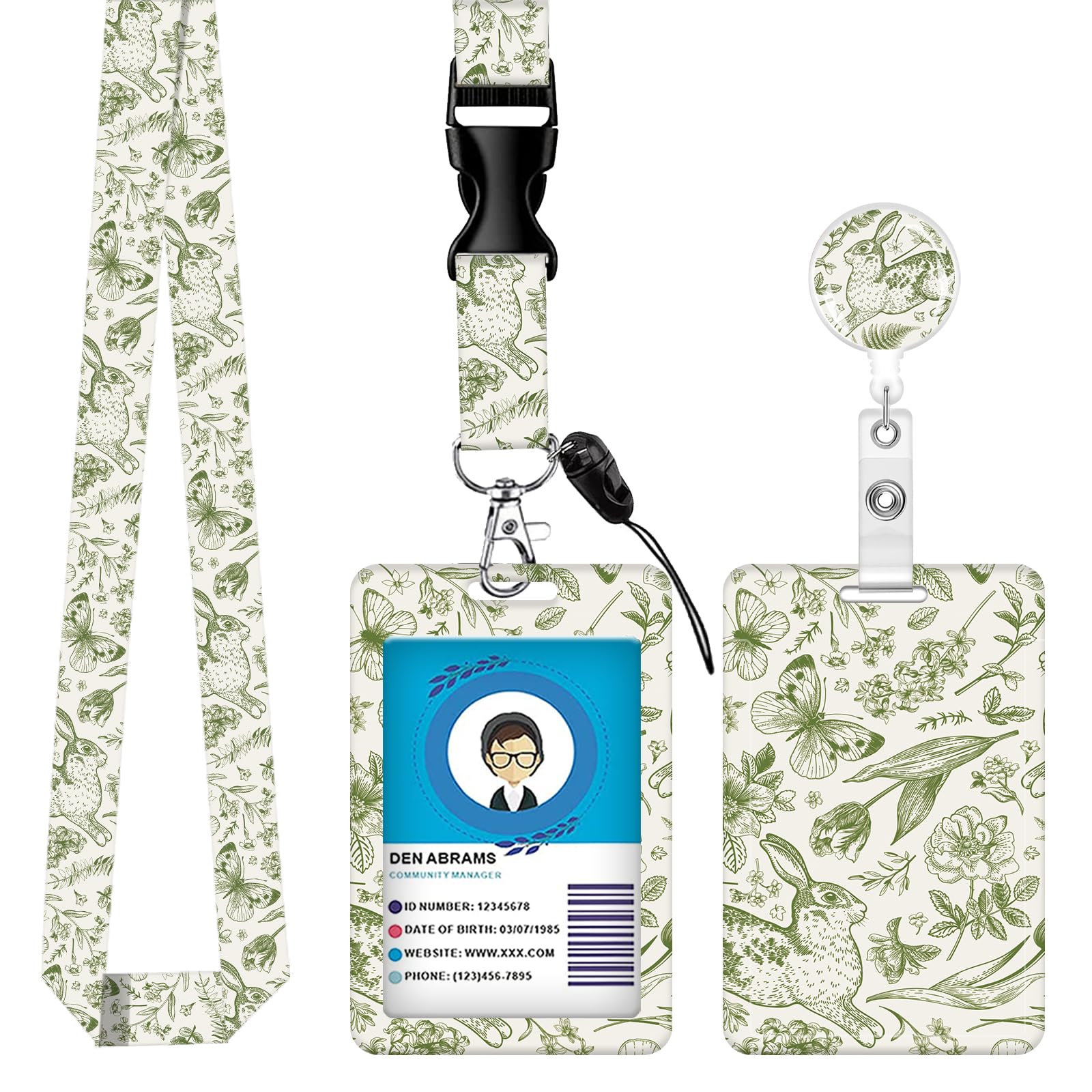 Lanyards for ID Badge Holder for Women Cute, Teacher Lanyard with ID Holder Clip,Retractable Keychain Badge Reel Heavy Duty, Teacher Nurse Work Office