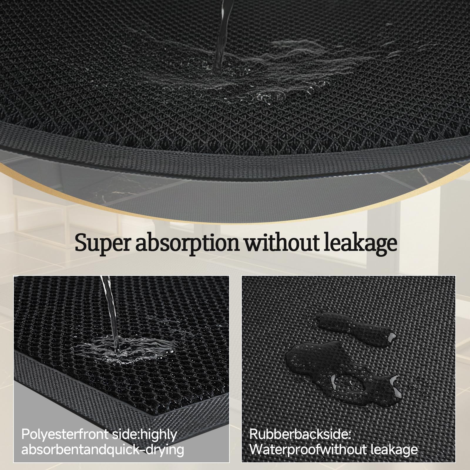 4x6 FT Elastic Dirt Trapper Mat with Rubber Backing for entryway(Jet Black) — Amazon image 4
