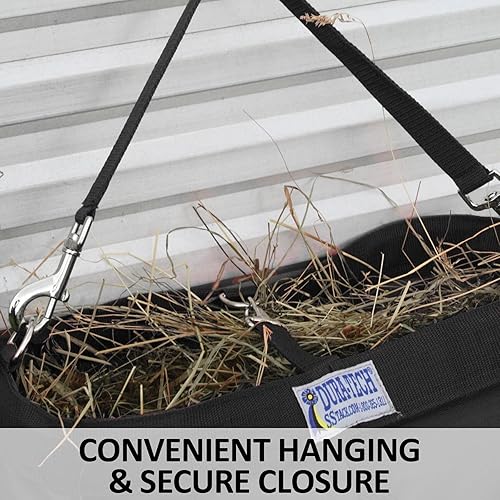 Miniatura 5 de Schneiders Bolsas de heno sin desperdicio, PVC 900D duradero, fácil de colgar con parte superior flotante a presión, cierre de correa seguro para
