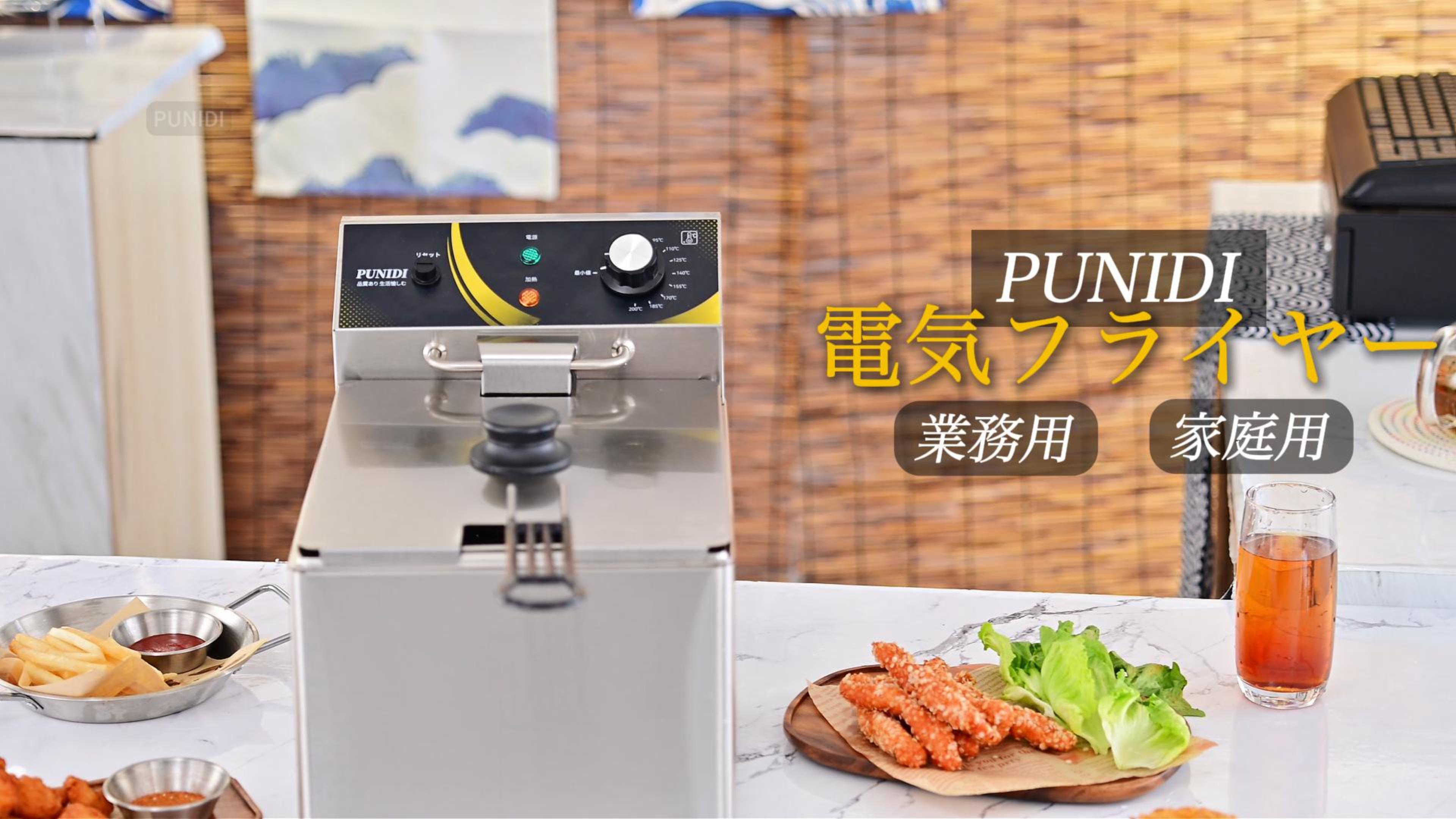 Amazon.co.jp: PUNIDI 電気フライヤー 12L 業務用 家庭用可 卓上 100V