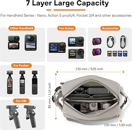 Miniatura 2 de STARTRC PHOTO Bolsa de almacenamiento impermeable todo en uno para DJI Osmo Pocket 3Osmo Mobile 7PAction 65 ProOsmo 360Nano, funda de viaje portátil