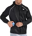 BROKIG Mens Zip Up Athletic Hoodie Workout Jacket | Hidden Zipper Kangaroo Inner Pockets,Lightweight,Full Zip,Hooded,Polyester Blend,Quick Dry,Comfortable,Durable,Running