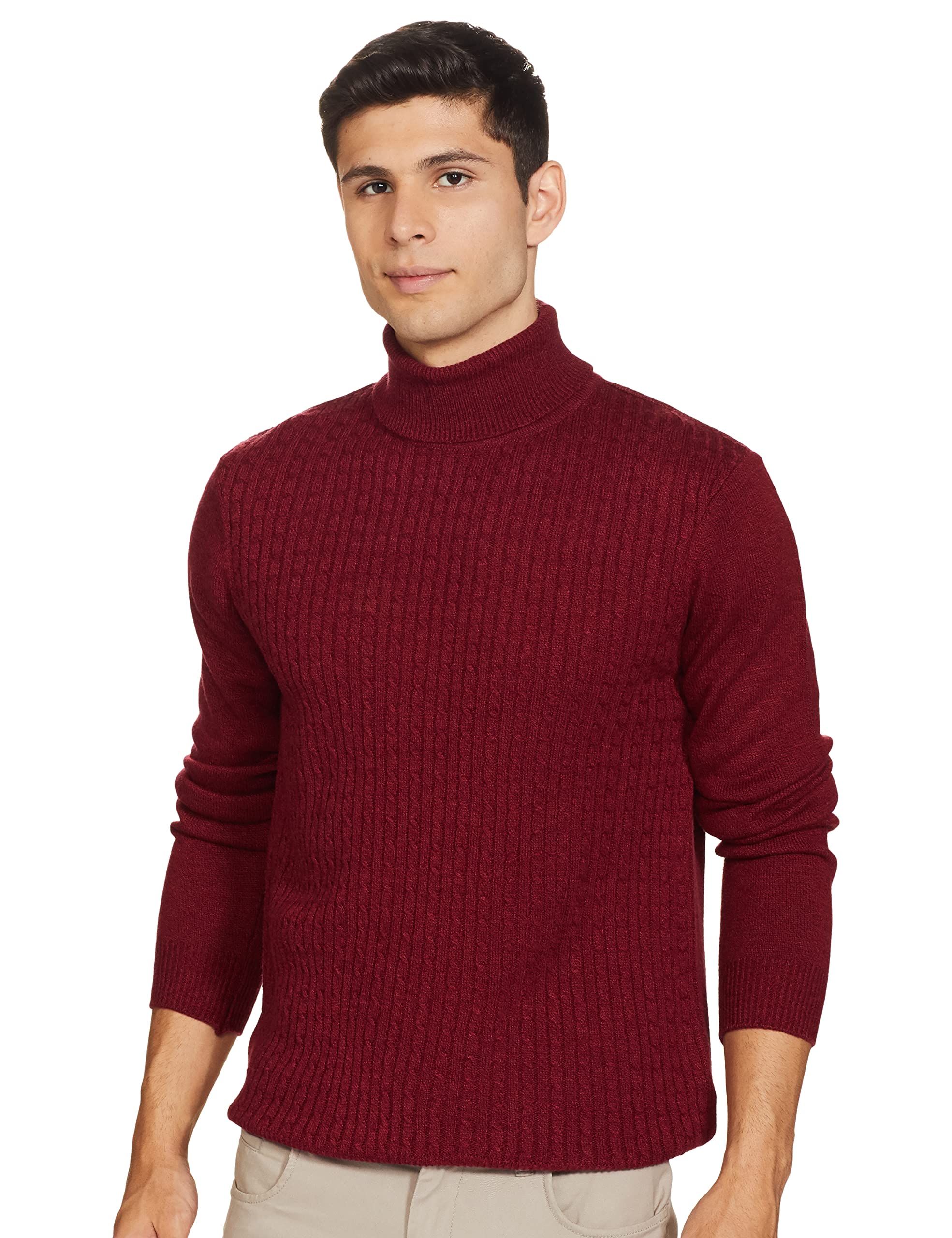 Amazon Brand - SymbolMen Casual Acrylic High Neck Sweater