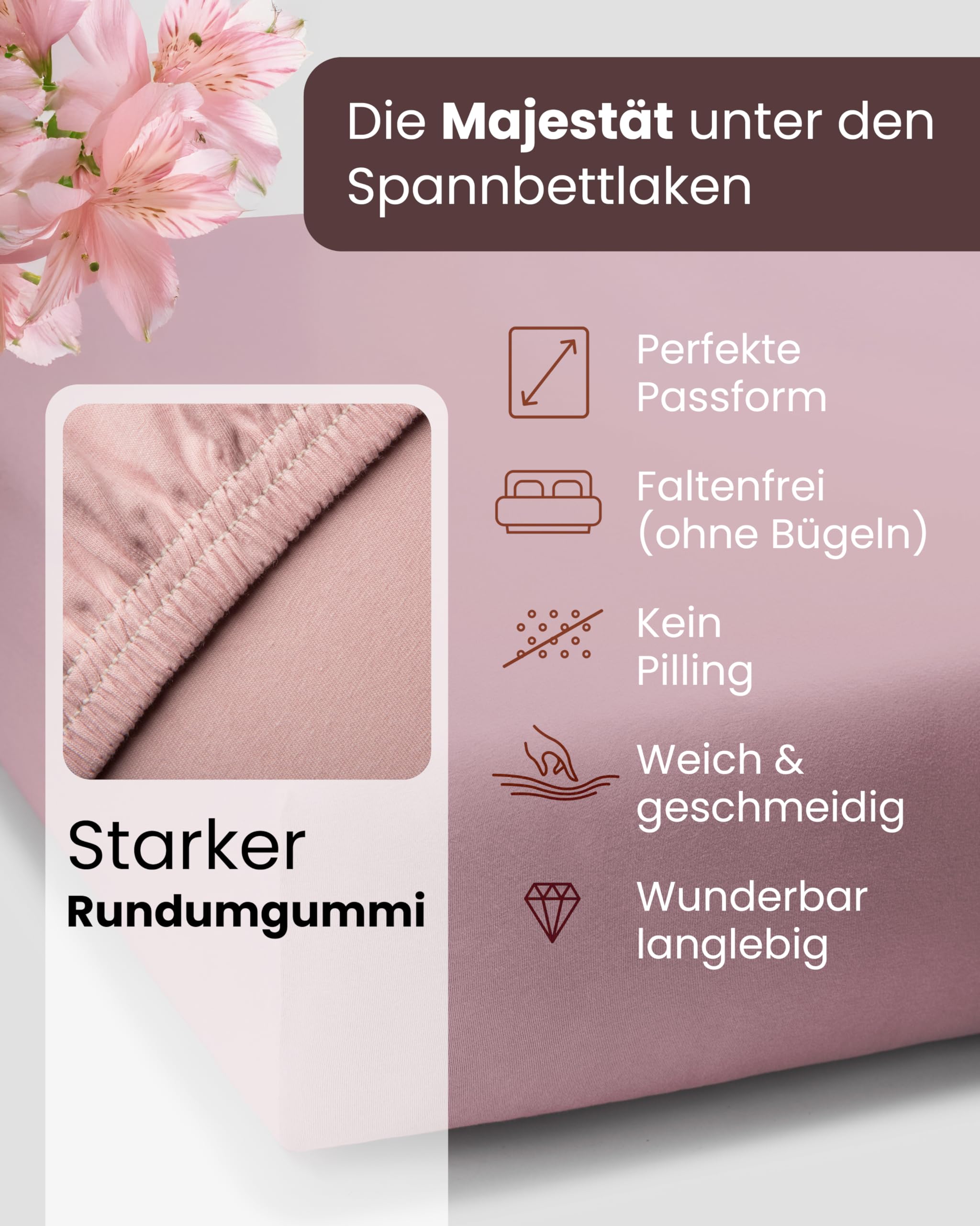 Formesse  Bella Donna Jersey. Edles Jersey-Spannbettlaken 180x190-200x220  cm - bis 30cm Hhe - 97% Baumwollzwirn, 3% Elastan, Aloe Vera und Arganl/ Spannbetttuch aus Deutschland - Platin : Amazon.de: Kche, Haushalt & Wohnen