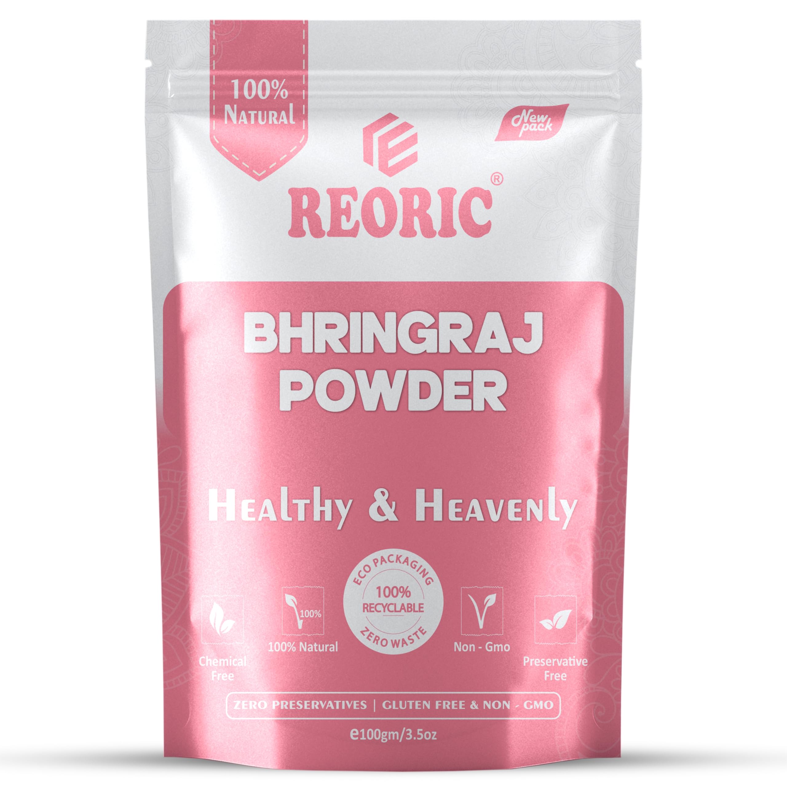 Bhringraj Powder 100g - Finely Ground Herbal Leaves for DIY Hair Mask, Scalp Care & Conditioning - Softness & Shine Wash Mix-picture-42
