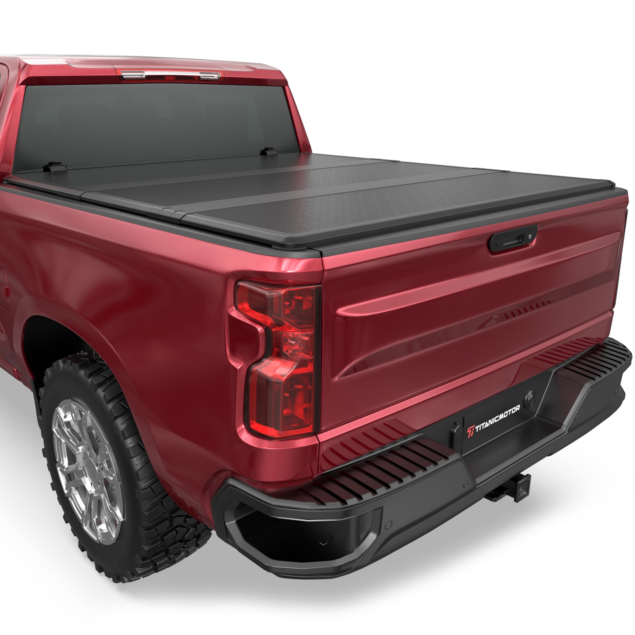 Fiberglass Hard Tri Fold Truck Bed Tonneau Cover Compatible for 2014-2018 Chevy Silverado/GMC Sierra 1500 Fleetside 5.8FT 69.3Inch