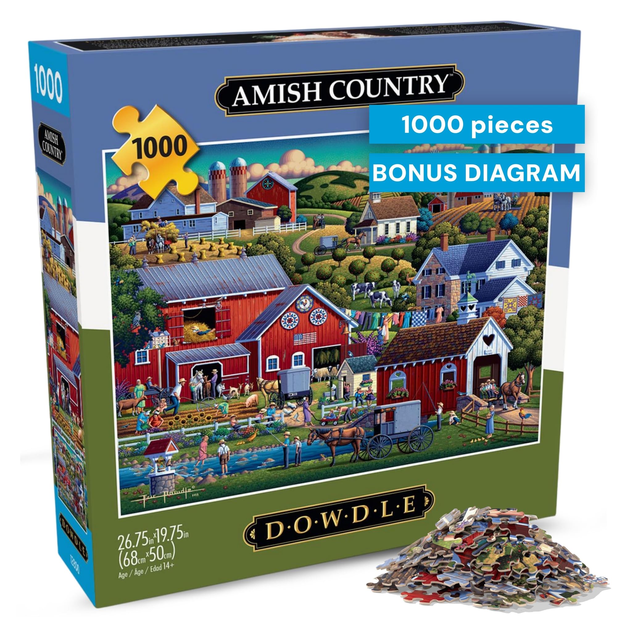 Dowdle - Amish Country - 1000 Piece Jigsaw Puzzle for Adults Challenging Puzzle Perfect for Game Nights - Finished Size 26.75 x 19.75