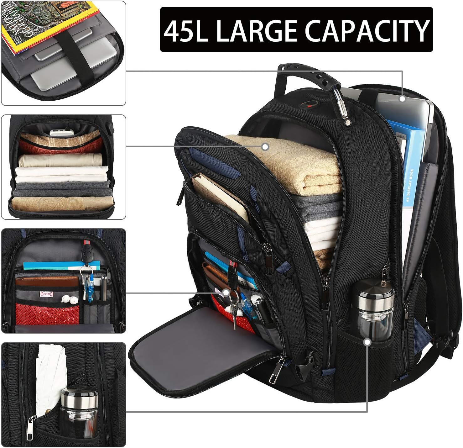 Borsa Porta Laptop Mogplof 17.3 Pollici Antifurto USB - Dettaglio