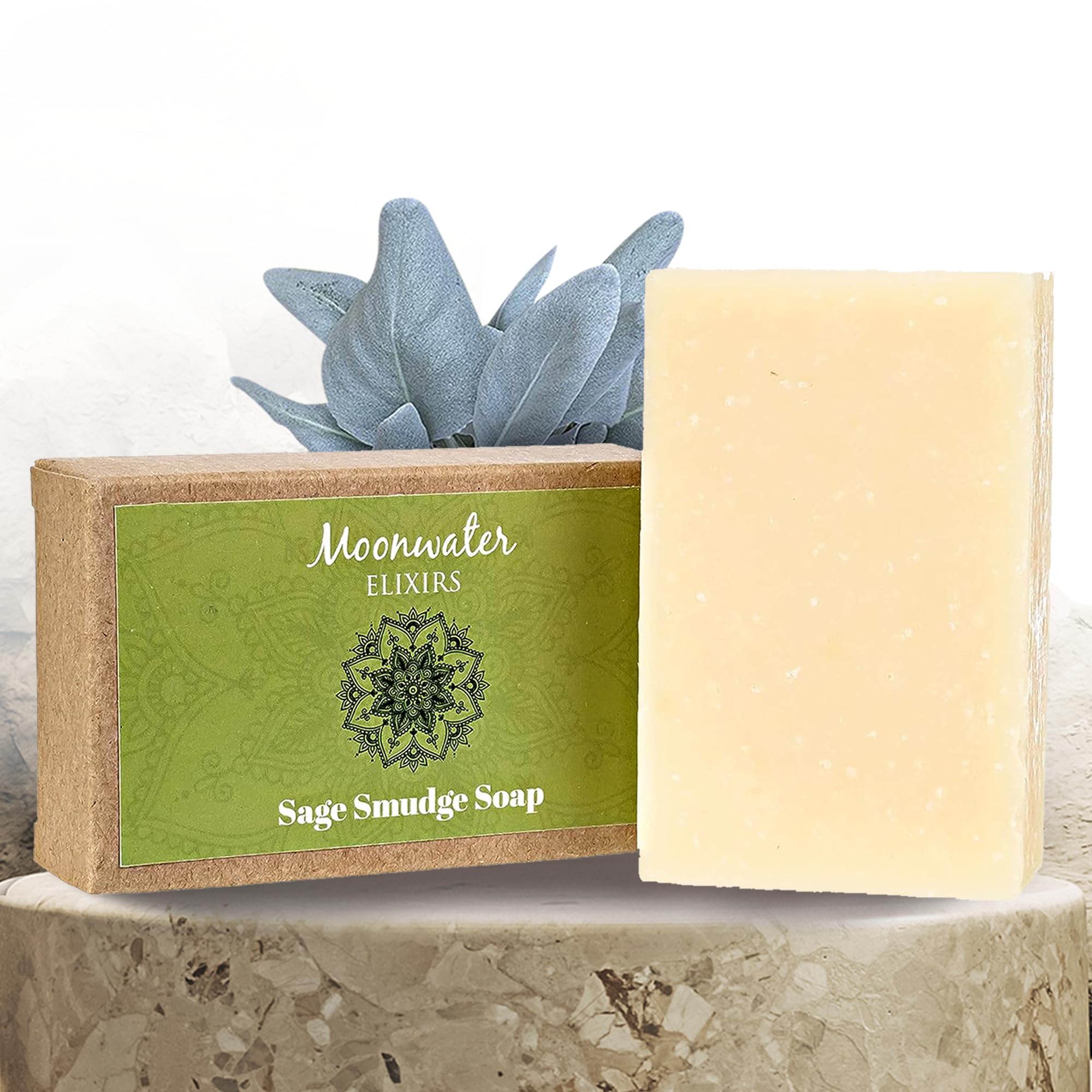 Sage Smudge Soap for Energy Cleansing & Protection, White Sage Soap Bar for Spiritual Bath, Moisturization & Aura Cleansing, Natural Soap Bar Cold Process Soap for Smudging Ritual & Spiritual Wellness