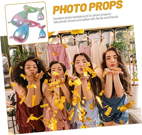 Miniatura 7 de Abaodam 8 Pcs Foil Balloons Baby Balloon Mermaid Party Balloon Film Party Balloon Ocean Decor Fishtail Balloon Lovely Balloon Fishtail Aluminium