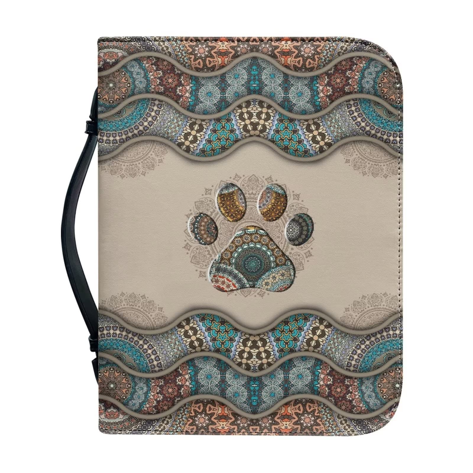 Talayituse Bible Cover for Women and Men - PU Leather Case, Bag, Tote, Book Carrying Case - Christian Accessories