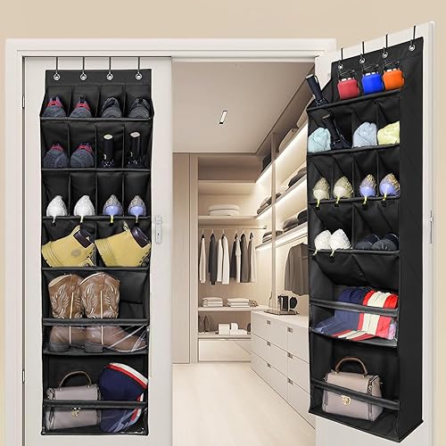 Miniatura 2 de Organizador de zapatos para colgar sobre la puerta, zapatero colgante con 16 bolsillos profundos extragrandes, almacenamiento de zapatos de pared