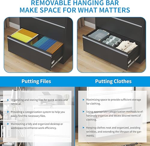 Miniatura 5 de Archivador vertical de 5 cajones, archivador vertical de metal blanco con cerradura para oficina en casa, archivador de acero para oficina en casa,