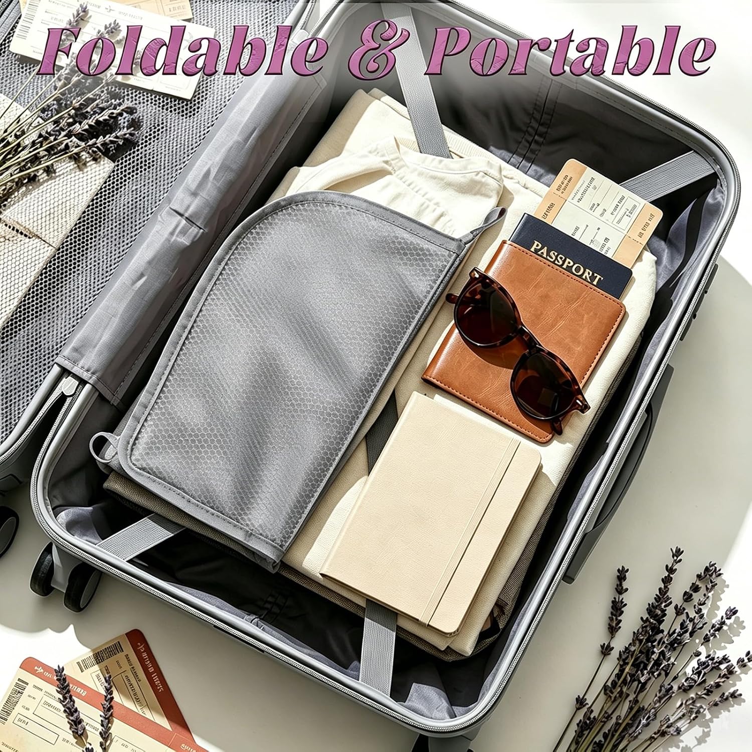 Standing Toiletry Bag, Lightweight Portable Travel Toiletry Bag, EVA Foldable Thickened Clear Hanging Makeup Bag, Breathable Cosmetic Organizer for Travel & Bathroom (Gray)