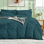 HYMOKEGE Couvercle de la couette Taille Reine, ensemble de couverture de couette tufted de Boho 3 pièces, doux & Shabby Chic léger, Ensemble de literie pour toutes les saisons, 90" × 90" & 2 Shams d'oreiller, blanc