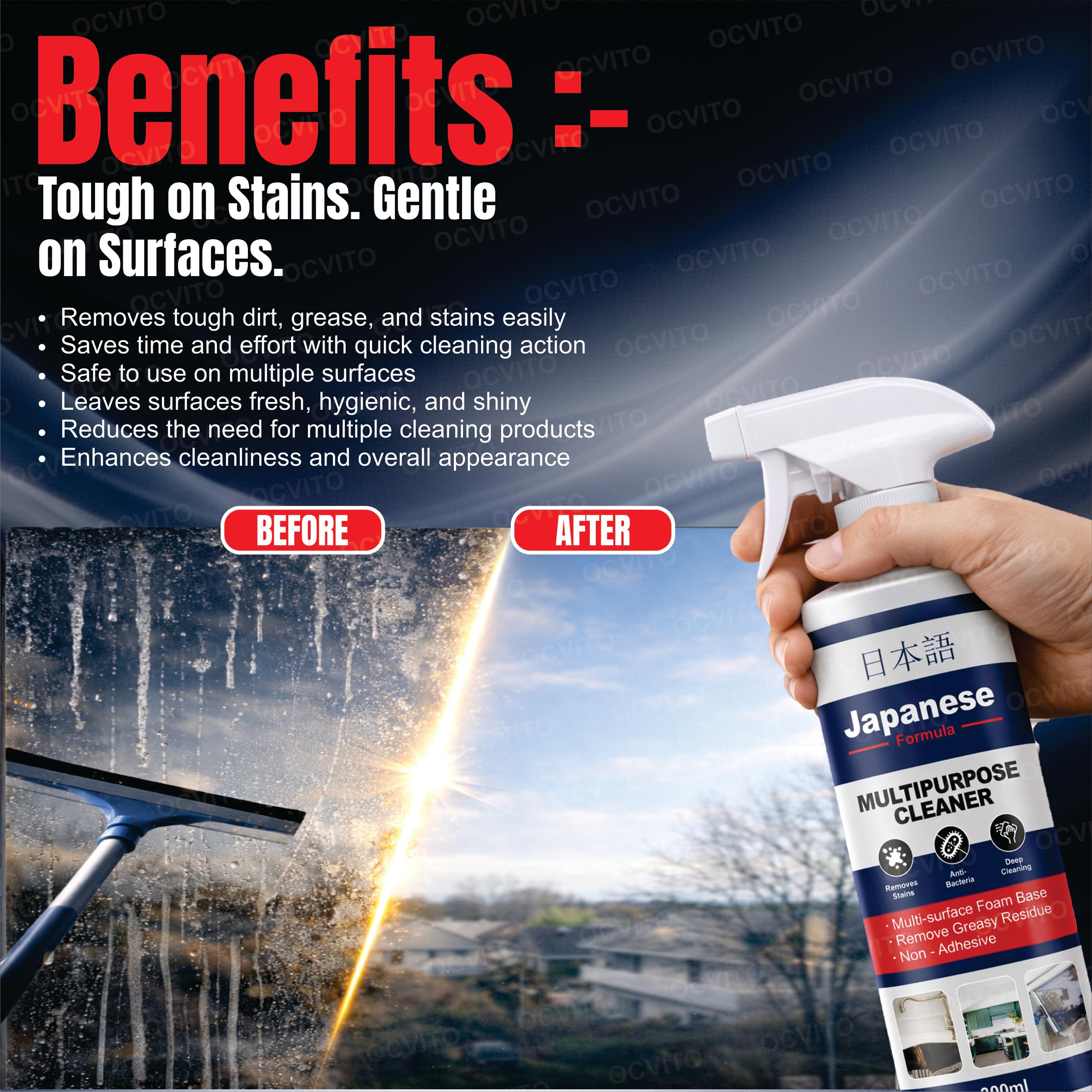 Japanese Multipurpose Cleaner Oxalic Stain Removal Spray for Tiles