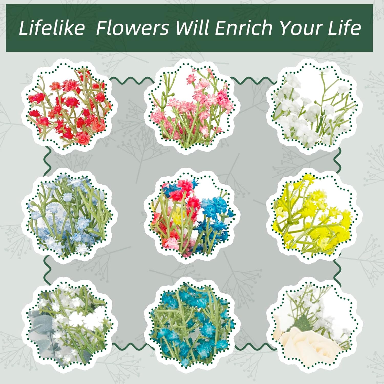 Pink Babys Breath Artificial Flowers, 6 Bunches UV Resistant Fake Flowers for Vase, 20.5 Inch Real Touch Gypsophila Bouquet Faux Babys Breath for Home Party, Table Centerpieces, Floral Arrangements - Image 3