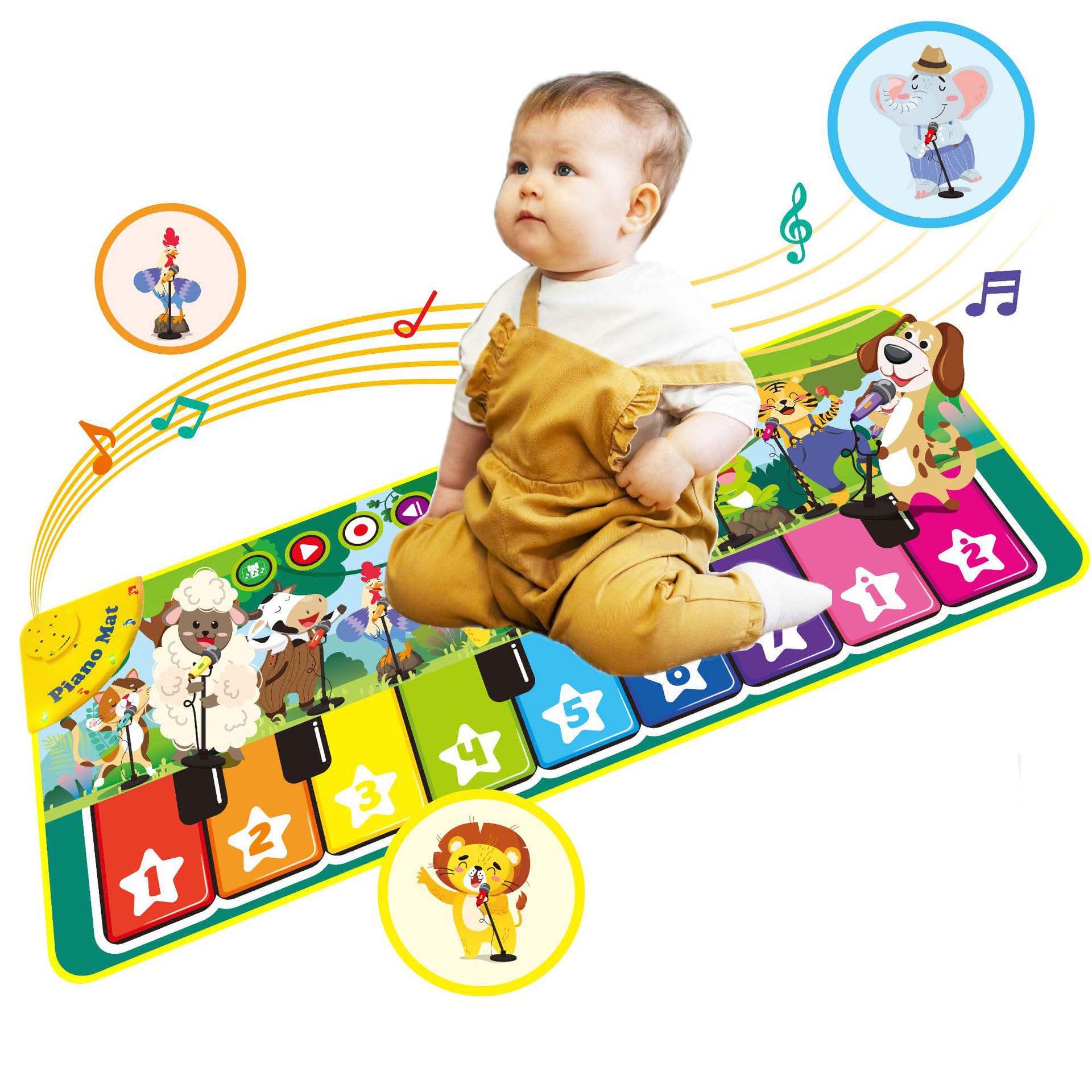 Piano Alfombra Musical para Bebés | Juguete Educativo Infantil con Sonidos y Melodías | Alfombra Musical Sensorial para Desarrollo Temprano | Ideal para Bebés y Niños Pequeños