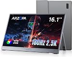 ARZOPA 16.1'' 144Hz Portable Gaming Monitor, 106% sRGB 1080P FHD Kickstand Portable Monitor with HDR, Ultra Slim, Eye Care, External Second Screen for Laptop, PC, PS5, Mac, Xbox, Switch - Z1FC