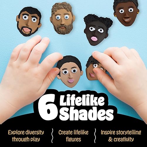 Miniatura 3 de Hygloss Play - Masa de modelado para niños, tonos de piel multiculturales, masa sensorial segura y no tóxica para artes y manualidades, arcilla de