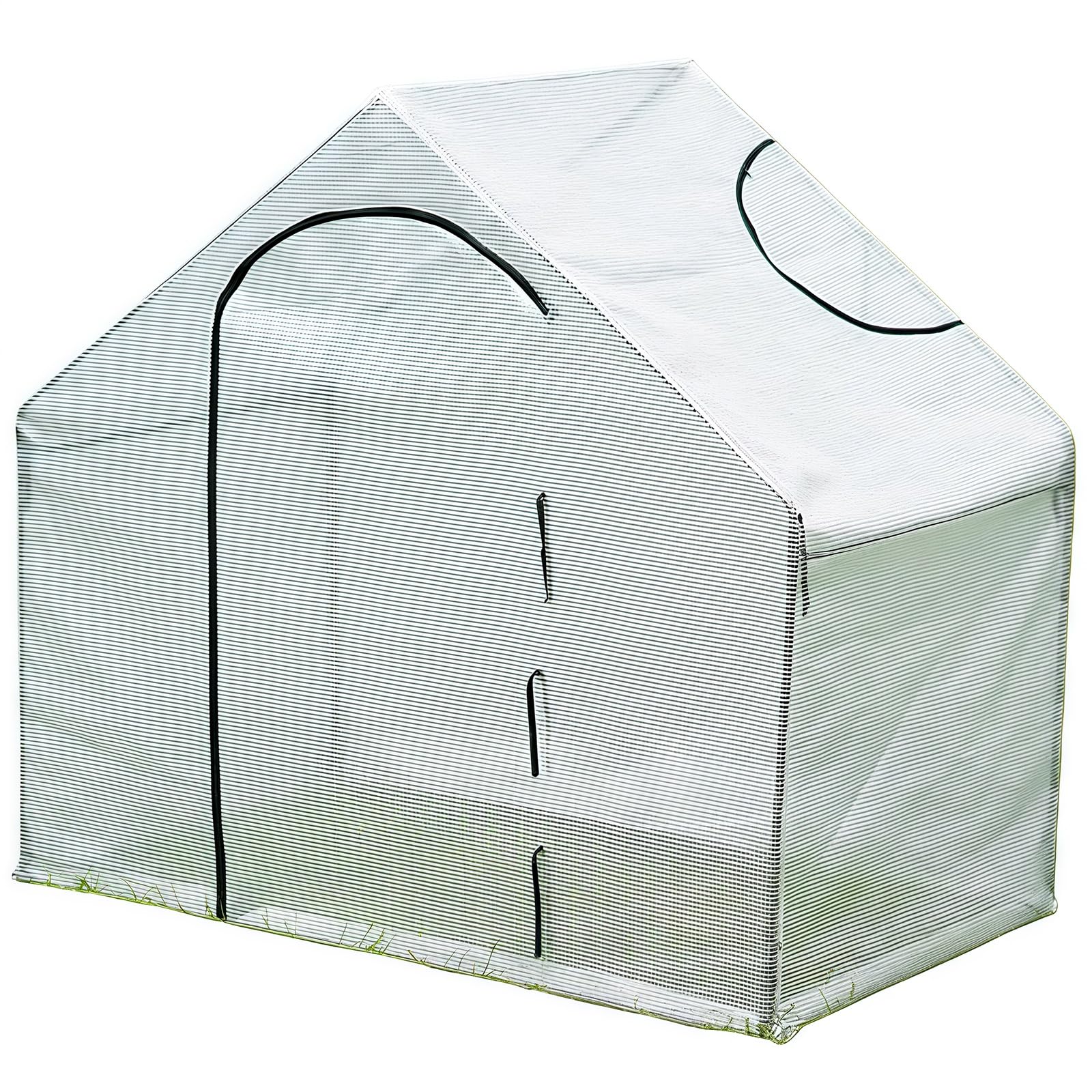 Serre portatili, copertura in PE, serra da giardino con struttura in acciaio, porta con cerniera, per fiori, verdure, alberelli, piante tropicali, 180x105x165 cm