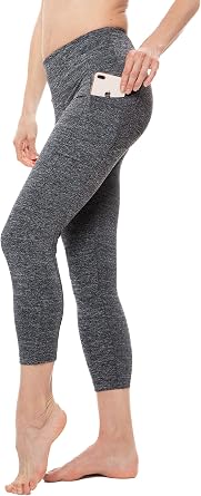 Nirlon Womens High Waist Capri Yoga Pants with Pockets