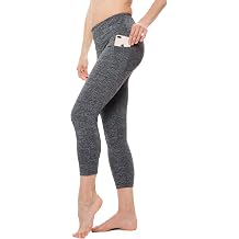 Nirlon Womens Capri Yoga Pants 7/8 Length Sides Pockets High Waist Workout Leggings 22" Inseam