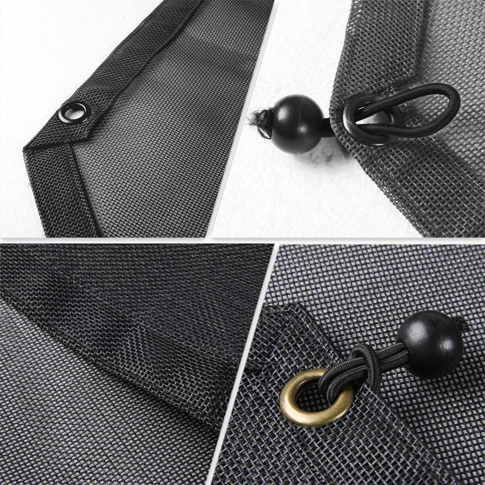 RT-TCZ Sunshade Mesh Top Cover Provides UV Sun Protection for Jeep Wrangler JK JKU 2007-2018 (Black)