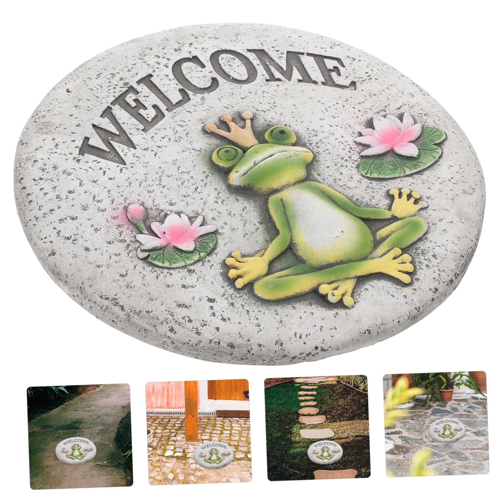 BESPORTBLE Piedras de Paso para Jardín Piedra de Cemento Decorativa para Escalones Adorno Exterior para Pasarela de Jardín