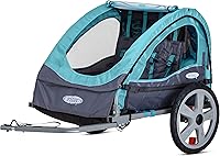 InStep Take 2 Double Bike Trailer for Kids - Folding Frame, 16" Pneumatic Tires, 2-in-1 Canopy, 80lb Capacity