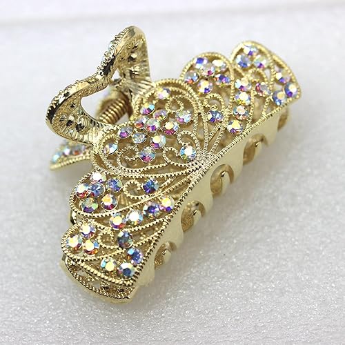 Miniatura 7 de Faship Hermosas pinzas para el cabello florales de cristal azul