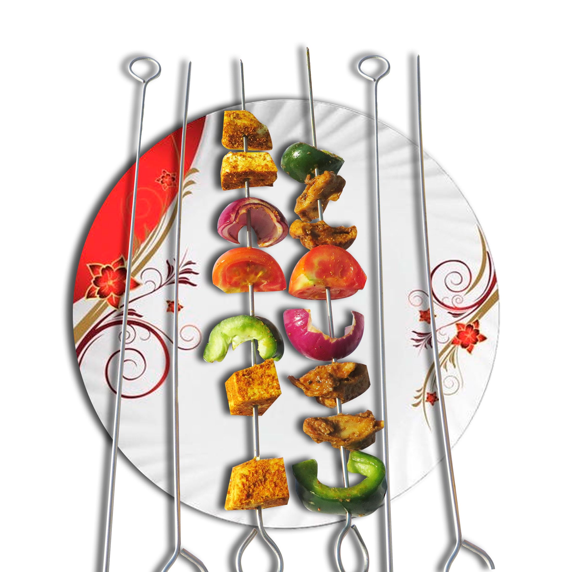 Stainless Steel Barbecue Skewers with Round Ring Handles (Set of 6) 15-Inch Length, 3mm Diameter Ideal for Grilling Meat, Vegetables, Seafood Complete BBQ Accessory Set (B0CVL4Z95S) Amazon Price History, Amazon Price Tracker