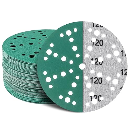 POLIWELL Discos de lijado de 49 agujeros de 6 pulgadas